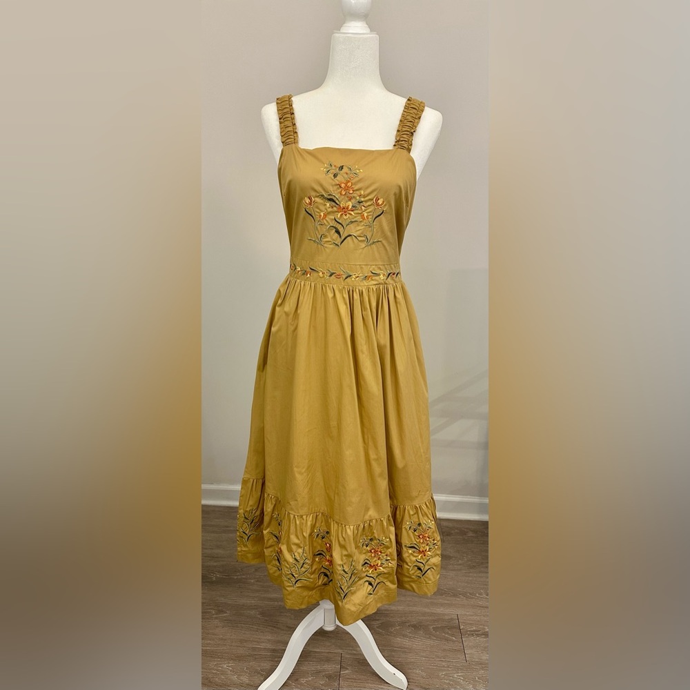 Embroidered Midi Dress